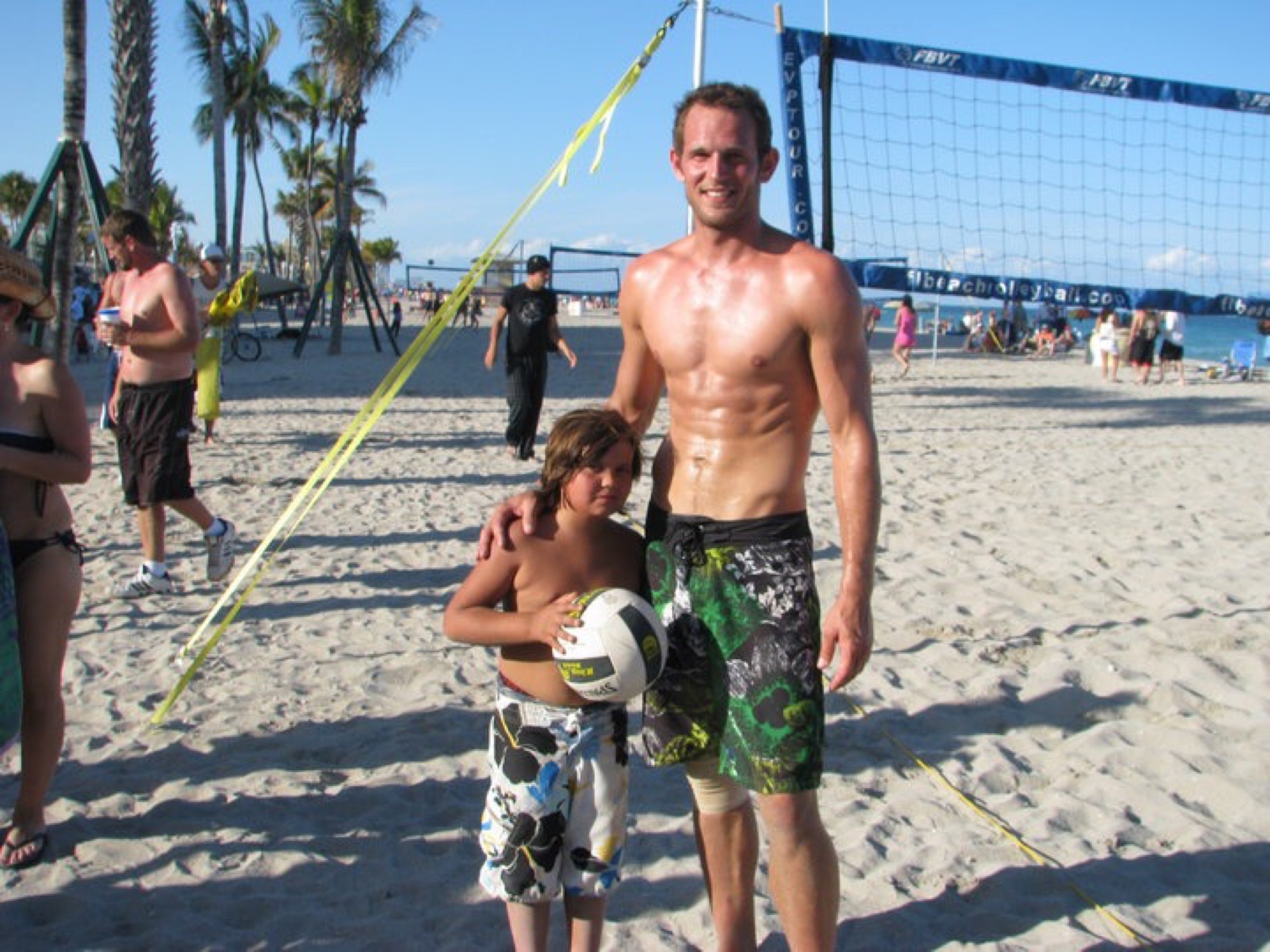 A young Brandon Lozano at a beach volleyball court — where it all started
